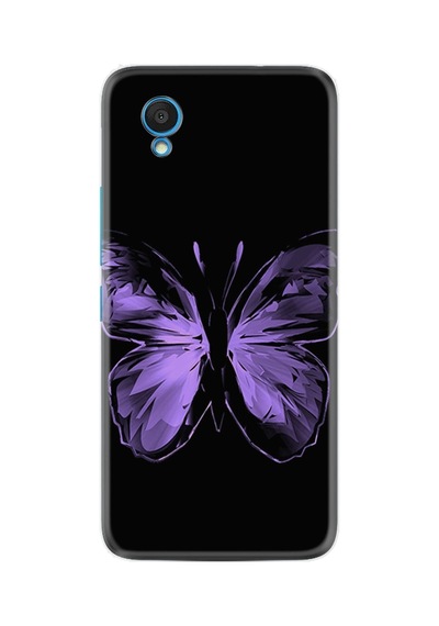 Alcatel 1 2022 Kılıf Resimli Desenli Silikon Platinium Series Black Butterfly 1879
