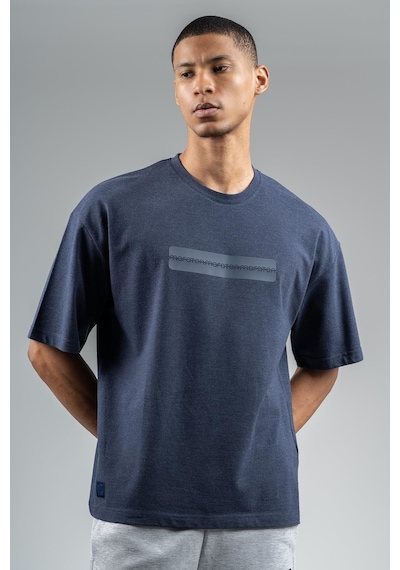 Maraton Sportswear Oversize Erkek Bisiklet Yaka Kısa Kol Basic Açık Lacivert T-shirt 22749-açık Lacivert