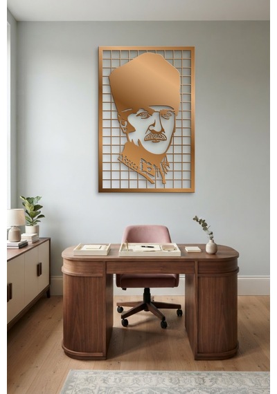 Mustafa Kemal Atatürk Metal Duvar Tablosu - Duvar Sanatı - Duvar Dekoru - Bronz