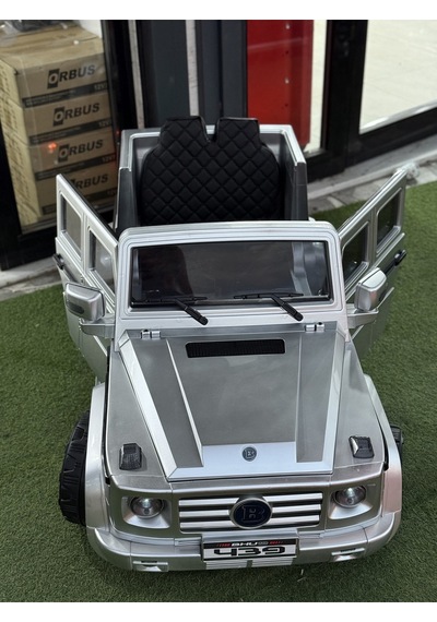Brabus Özel Plaka Hediyeli Akülü Araba 0-6 Yaş Kumandalı Gümüş