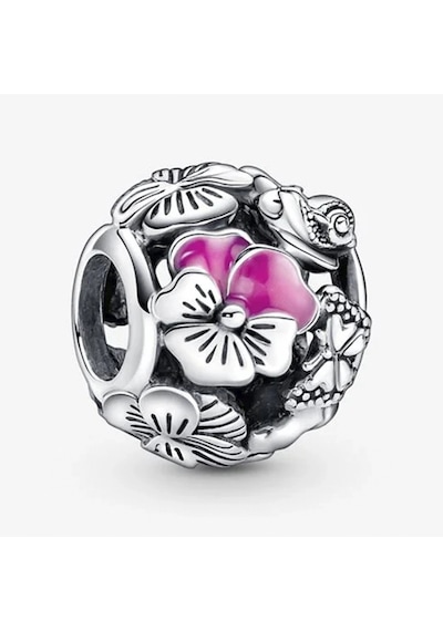 Nur Silver Pansy Çiçek Arkadaşlar Gümüş Charm - NUR-CM00396