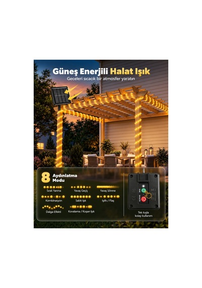 Robeve Güneş Enerjili Solar Led Halat Işık Led Işık Yılbaşı Işık 10 Metre Suya Dayanıklı 8 Modlu Dış Mekan Iç Mekan Bahçe Balkon Teras Ağaç Dekoratif Hortum Aydınlatma Yılbaşı Işığı Gün Işığı Robeve Güneş Enerjili Solar Led Halat Işık Led Işık Yılbaşı Işık 10 Metre Suya Dayanıklı 8 Modlu Dış Mekan Iç Mekan Bahçe Balkon Teras Ağaç Dekoratif Hortum Aydınlatma Yılbaşı Işığı Gün Işığı