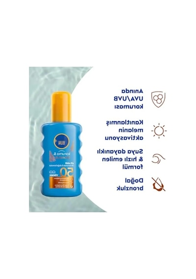 Yüksek Koruyucu Spf50 Bronzluk Vücut Güneş Spreyi 200ml