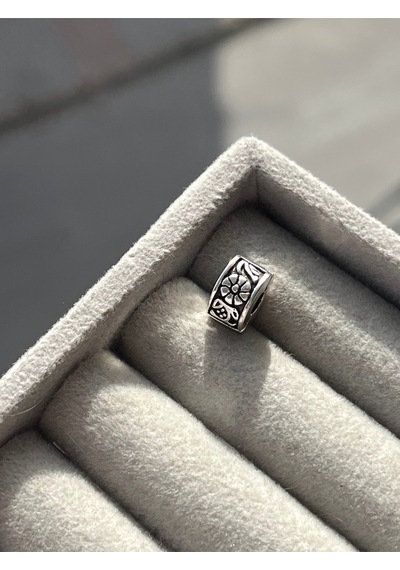 Filigran Çiçekli Klips Charm Asafaccessory Gümüş