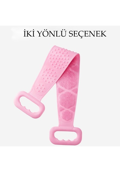 Kuhı Çift Taraflı Banyo Hamam Lifi Silikon Masajlı Yumuşak Duş Lifi Uzun Ömürlü Hazır Banyo Keses