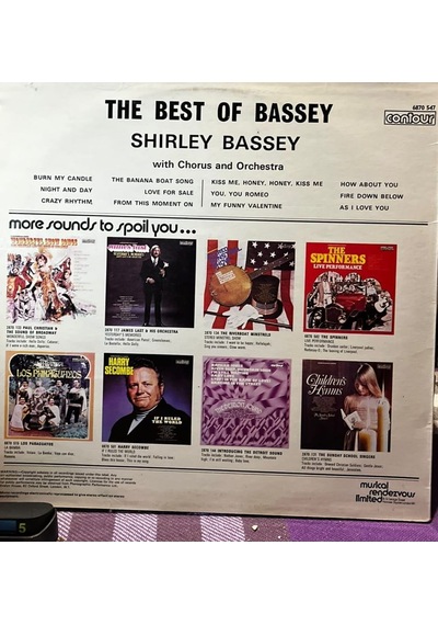 Shirley Bassey - The Best Of Bassey Lp 1971 - Contour 6870 547 - İngiliz Baskı Plak