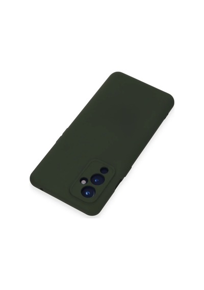 One Plus 9 Kılıf Nano İçi Kadife Silikon - Koyu Yeşil Koyu Yesil
