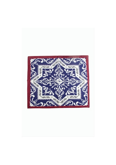 Zero Land Çini - 572 - Desenli Zr Şifon Fular 50x50 - Kmrsfres - Cm Mavi
