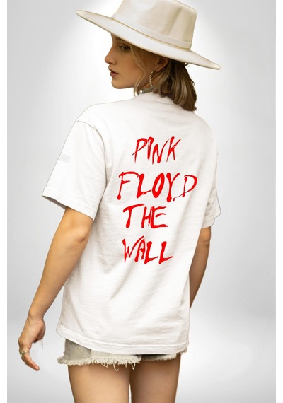 Pink Floyd The Wall Beyaz Oversize Unisex Ön Ve Sırt Baskılı Tişört Beyaz