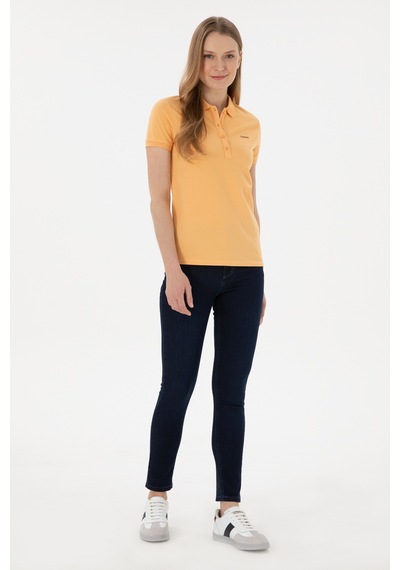 U.S. Polo Assn. Kadın Turuncu Basic Polo Yaka Tişört 50305764-VR202 U.S. Polo Assn. Kadın Turuncu Basic Polo Yaka Tişört 50305764-VR202