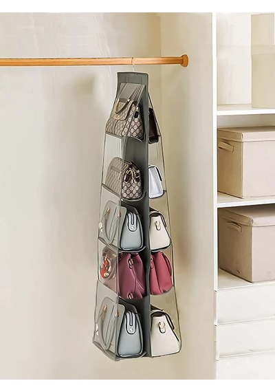 10 Cepli Dolap Içi Çanta Ve Ayakkabı Düzenleyici Geniş Hacimli Şeffaf Pencereli Organizer 125cmx37cm Diğer