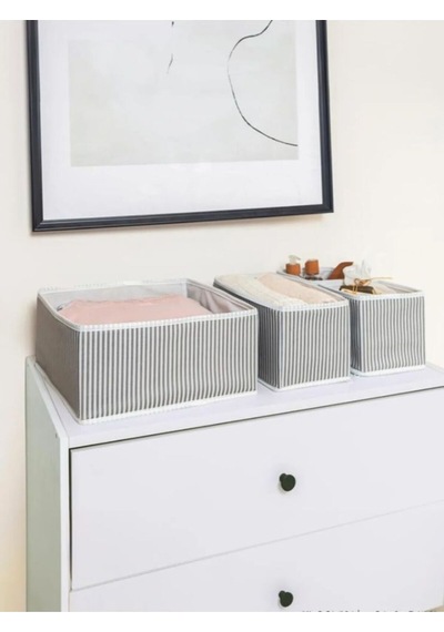 Alas 4 Lü Çekmece İçi Düzenleyici Organizer Çamaşır Saklama Set Kumaş 17 X 12 Gri Diğer