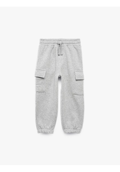 Koton Kargo Cep Detaylı Beli Lastikli Şardonlu Jogger Eşofman Altı Gri 7wmb40061tk