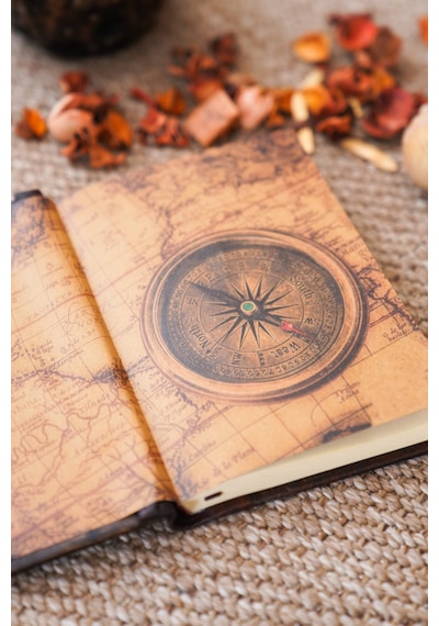 Hakiki Deri Harry Potter Baskılı Özel Dizayn El Yapımı Defter Siyah - Altın