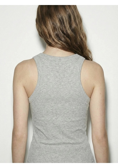 Ollacollection Halter Yaka Basic Fitilli Atlet Karmelanj Gri