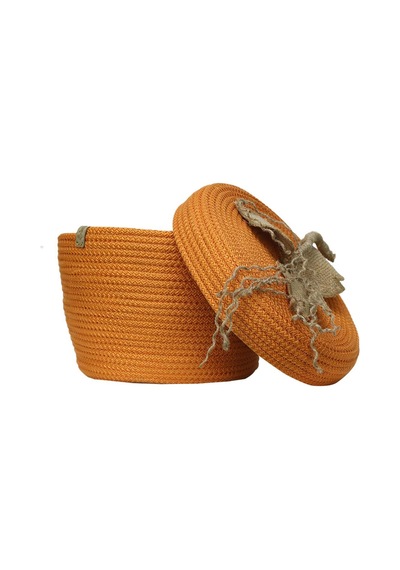 E38 El İşçiliği Jüt İp Hasır Sepet 25 X 16 Cm - 6019 Çok Renkli