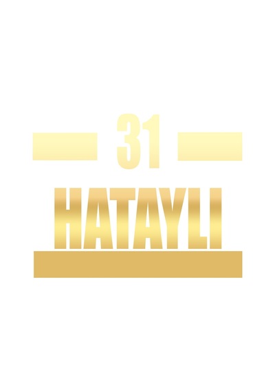 31 Hataylı Araba Sticker 17x17 Cm Gold