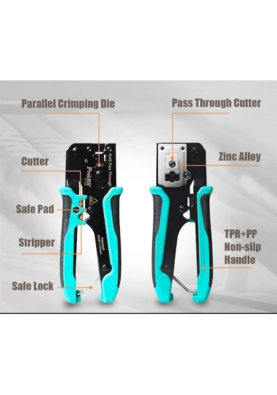 Proskit Cp-342 Ez-rj45/rj11/rj12 Cat5 Cat6 Konnektör Sıkma Pensesi