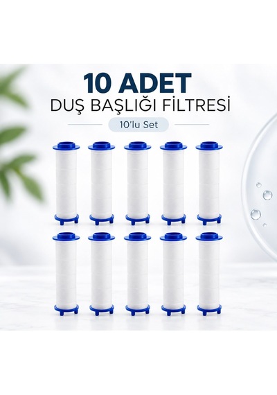 Viosa Filtreli Duş Başlığı Uyumlu Yedek Filtresi Kireç Kir Pas Önleyici 10 Adet Siyah