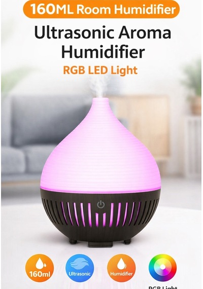 160ml Mini Oda Hava Nemlendirici Ultrasonic Aroma Humudifier Rgb Led Işıklı Buhar Makinesi 160ml Mini Oda Hava Nemlendirici Ultrasonic Aroma Humudifier Rgb Led Işıklı Buhar Makinesi