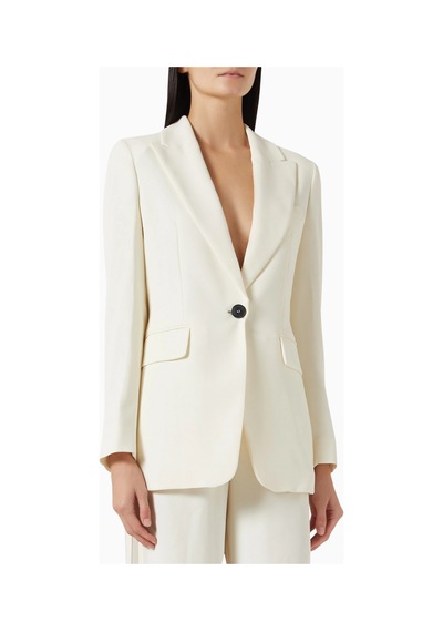 Marella Kelly Saten Crepe Blazer,, Tek Düğmeli Ve Yapısal Şık Tasarım Beyaz