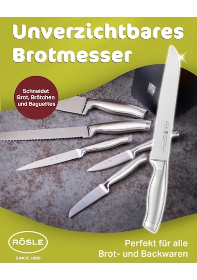 Rösle Basic Line Ekmek Bıçağı 13716-20 Cm Tırtıklı Kenarlı Yüksek Kaliteli Ekmek Kesme Bıçağı, 18/10 Pasla Diğer