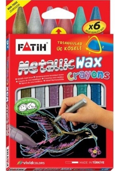 Fatih Mum Pastel Boya Wax Crayons Metalıc Kısa 6 Renk 50180 Çok Renkli