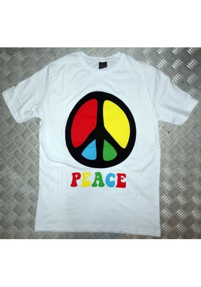 Stoned&Fame Peace Baskılı T-shirt Beyaz