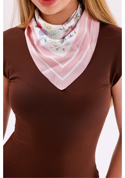 Tarzını Seç Pembe Bahar Model Fular Estascarf 48 X 48 Cm