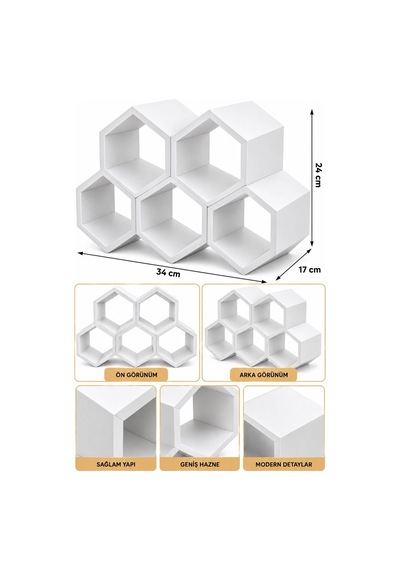 Beyaz Modern Şarap Stand 5 Hazneli Şık Tasarım Şarap Şişe Organizer Stand