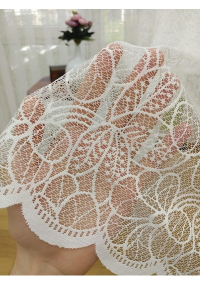Özel Örme Dokulu Tül Perde, 100x250, Seyrek Pile, 1/2 Çok Renkli