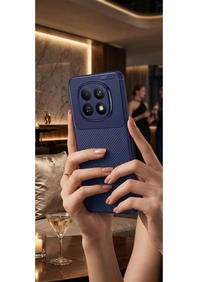Redmi Note 15 Pro Plus 5g İçin Uyumlu Kamera Korumalı Darbe Emici Karbon Fiber Desenli Kapak