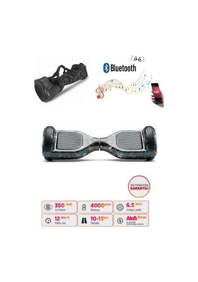 Citymate Elektrikli Kaykay Hoverboard Akıllı Denge 6.5 Inch + Hoverkart + Çanta Extrem Paket D18