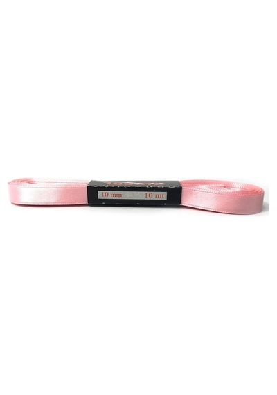 1 Cm Saten Kurdele - Pudra Pembe Saten  Kurdele