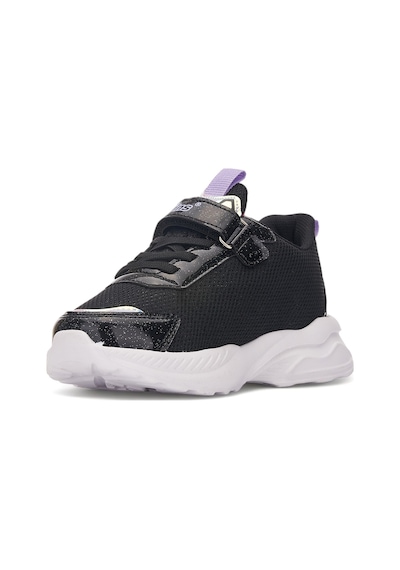 Günlük Unisex Çocuk Sneaker Lastik Bağcıklı Cırtlı Hafif Nefes Alabilen Spor Ayakkabı 080 Siyah - Lila - 6