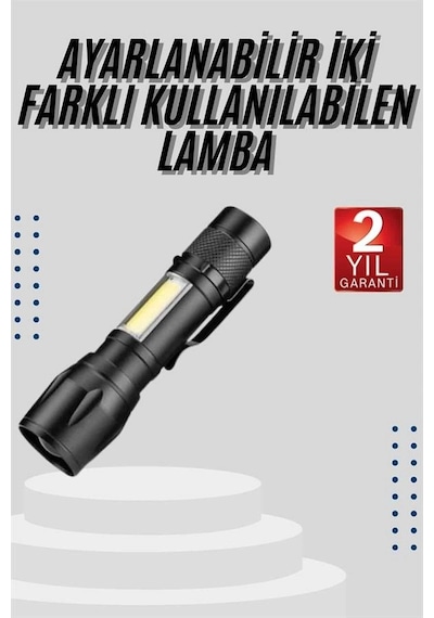 El Feneri Uzun Menzilli Usb Şarj Edilebilir Kamp Lambası 15991718