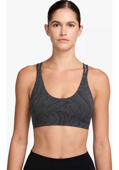 Women's Zenvy Bra Hafif Destekli Pedli Gri-siyah Desenli Kadın Sporcu Sütyeni Siyah