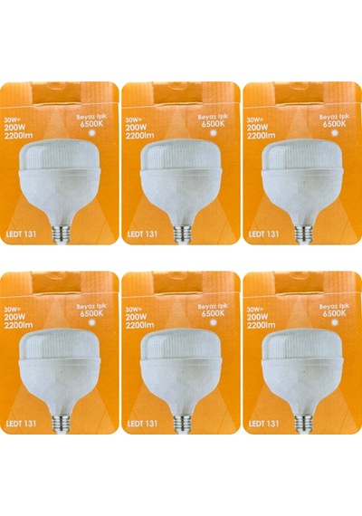 6 Adet Osaka 30w 200w 6500k Beyaz Işık E27 Duylu Kalın Duy Torch Led Ampul Yeni Model