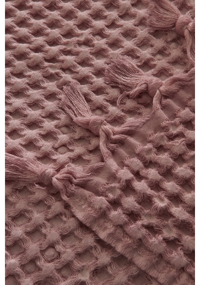 Karaca Home Mady %100 Cotton Waffle Çift Kişilik Tek Pike Pembe Pembe