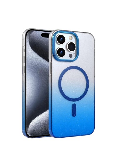 Newface Apple İphone 15 Pro Max Glossy Magsafe Kapak - Mavi