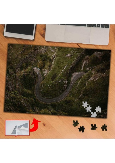 Havadan Yeşil Ağaçlı Yol, Doğa 240 Parça Puzzle Yapboz Tablo-a0273