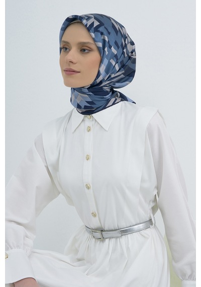 Saf İpek Sura Eşarp-2026 İlkbahar-yaz- 950700d Lacivert