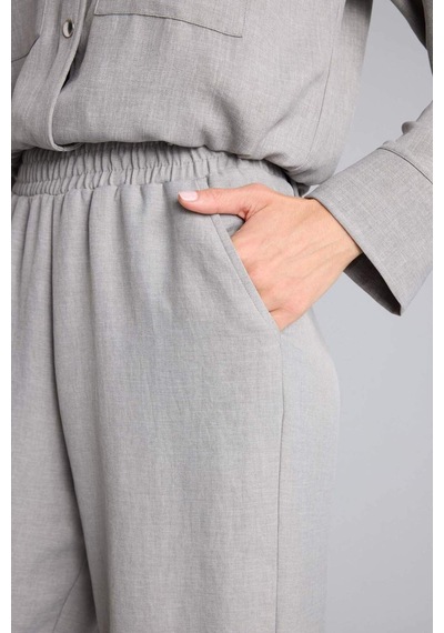 Defacto Wıde Leg Çift Cepli Yüksek Bel Geniş Paça Pantolon H0888ax26smgr105 Gri-gr105