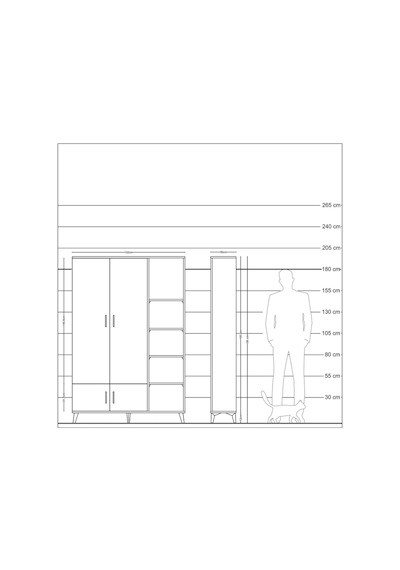 Arges Dolap 6 Raflı 4 Kapaklı Tek Askılı 132x30x195 Çam-antrasit/antrasit Antrasıt/antrasıt Arges Dolap 6 Raflı 4 Kapaklı Tek Askılı 132x30x195 Çam-antrasit/antrasit Antrasıt/antrasıt