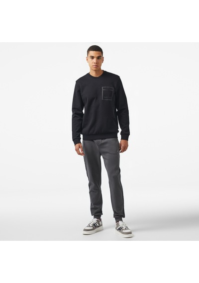 Nautica Erkek Siyah Regular Fit Sweatshirt Renk Bloklu K47021t Siyah