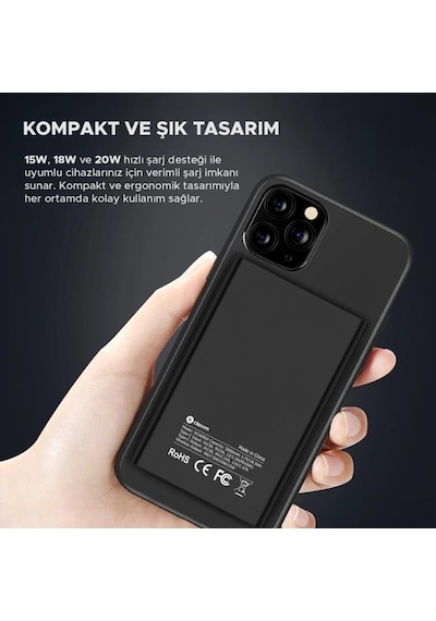 Dexim A16 5000mah Alüminyum Magsafe Taşınabilir Şarj Cihazı Siyah - Dca0064