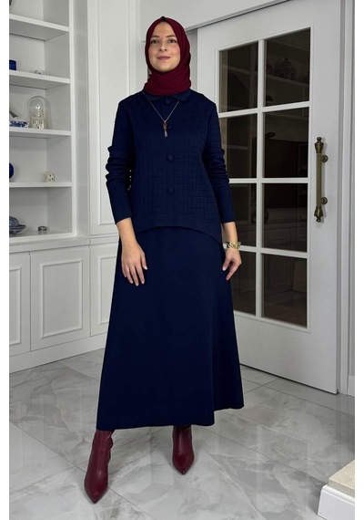 Kumsal Triko Takım Lacivert Çok Renkli