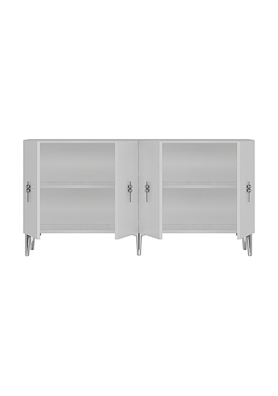 Ka1527bs Salkım Konsol Ve Tv Sehpası Beyaz-silver 150cm