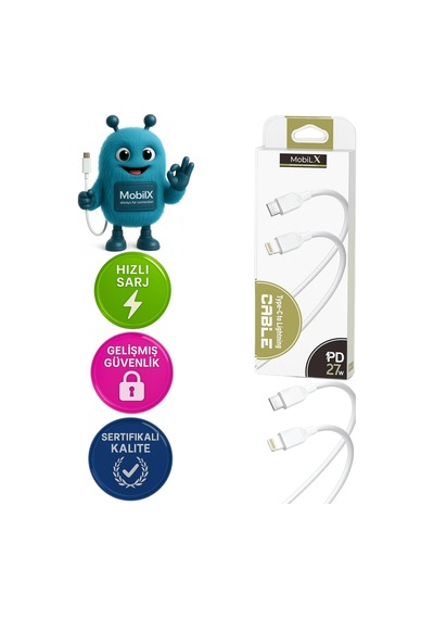 Mobilx Mu-01 Type-c To Lightning Pd 27w Şarj Ve Data Kablosu 1m Apple Uyumlu iPhone