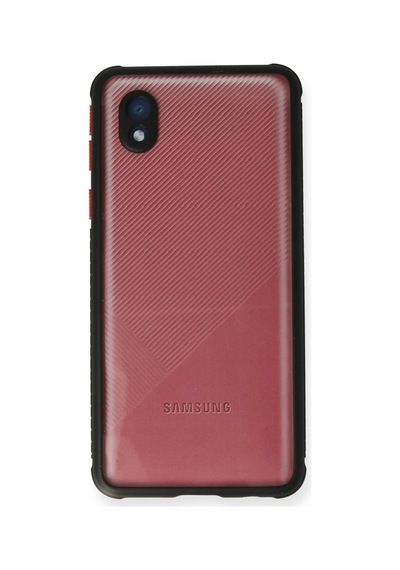 Galaxy A01 Core Kılıf Miami Şeffaf Silikon - Siyah